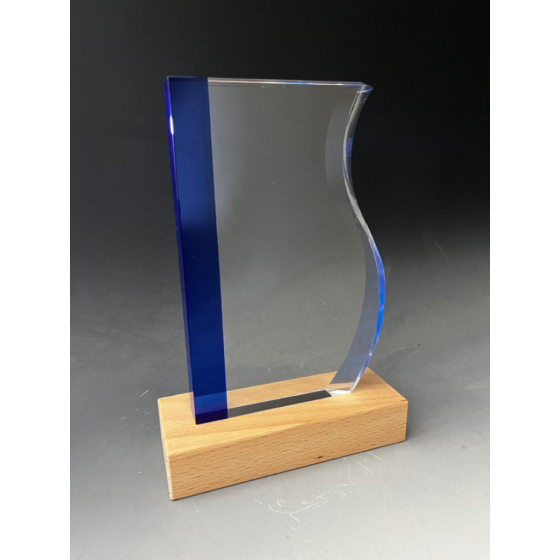 trophée verre BLEU 1307