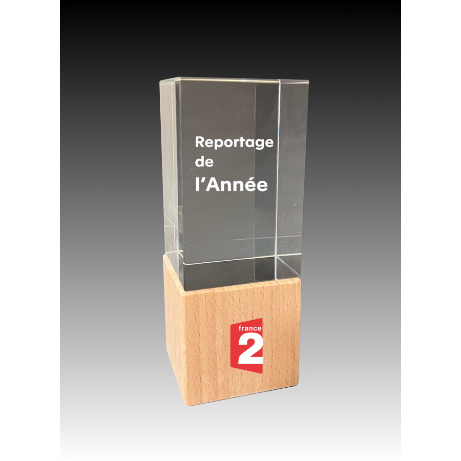 Trophée verre bois BEN Tryje-trophée