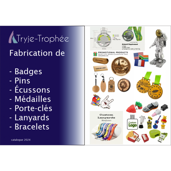 Catalogue Pins badges médailles lanyard Tryje-trophée