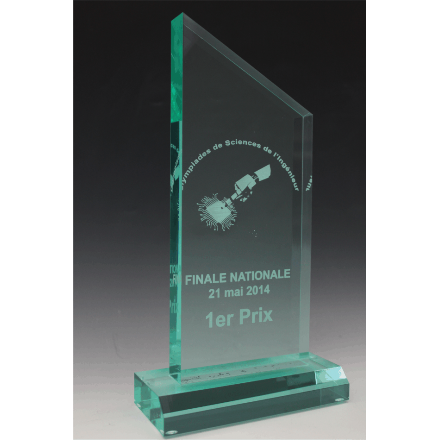 trophée en plexiglass peak jade tryje